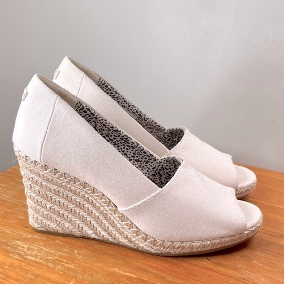 TOMS Michelle Espadrille Peep Toe Wedge - Picture 6 of 15